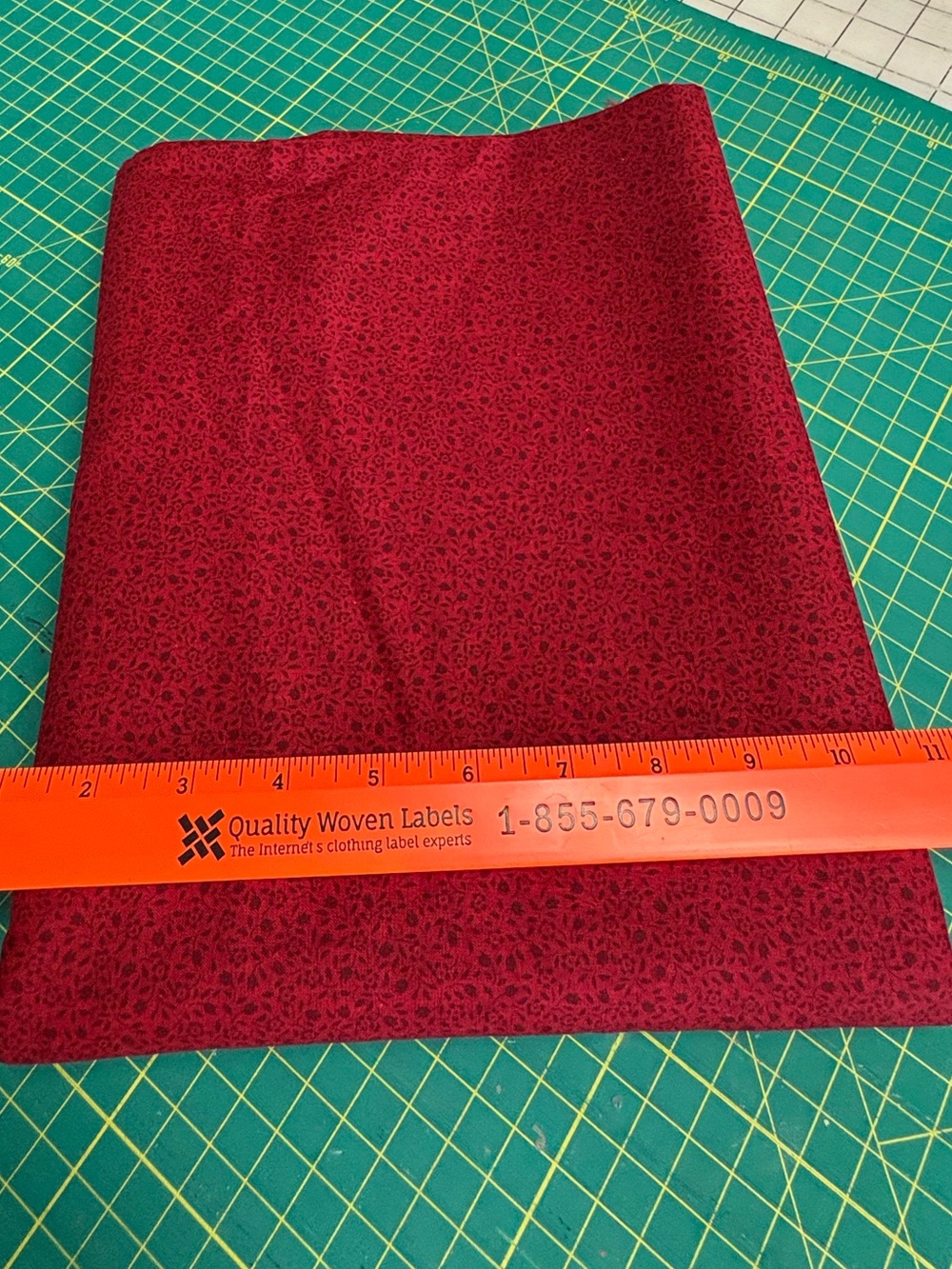 Deep Red Floral Cotton Fabric